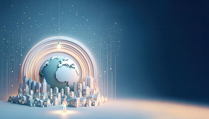 Global Harmony: A Vision of Unity Amidst the City's Glow