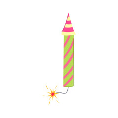 explosion firework rocket cartoon vector illustration