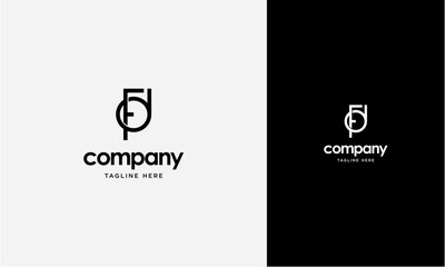 Initial Letter FD or DF Logo,Typography Vector Template. Creative Abstract Letter FD or DF Logo Vector