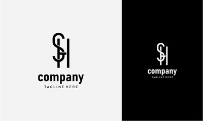 Initial Letter SH or HS Logo,Typography Vector Template. Creative Abstract Letter SH or HS Logo Vector