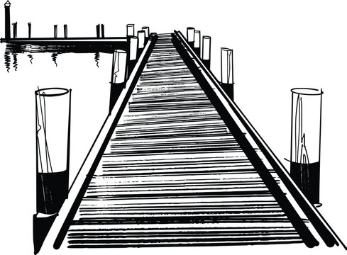 Vector black and white illustration the warf