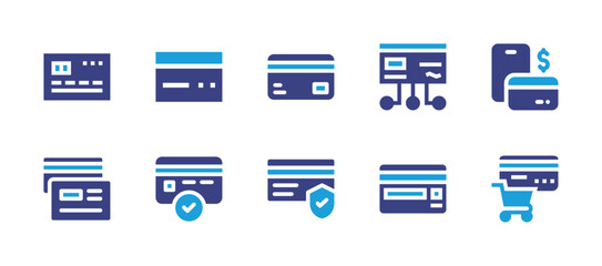 Credit card icon set. Duotone color. Vector illustration. Containing credit card, payment, card.