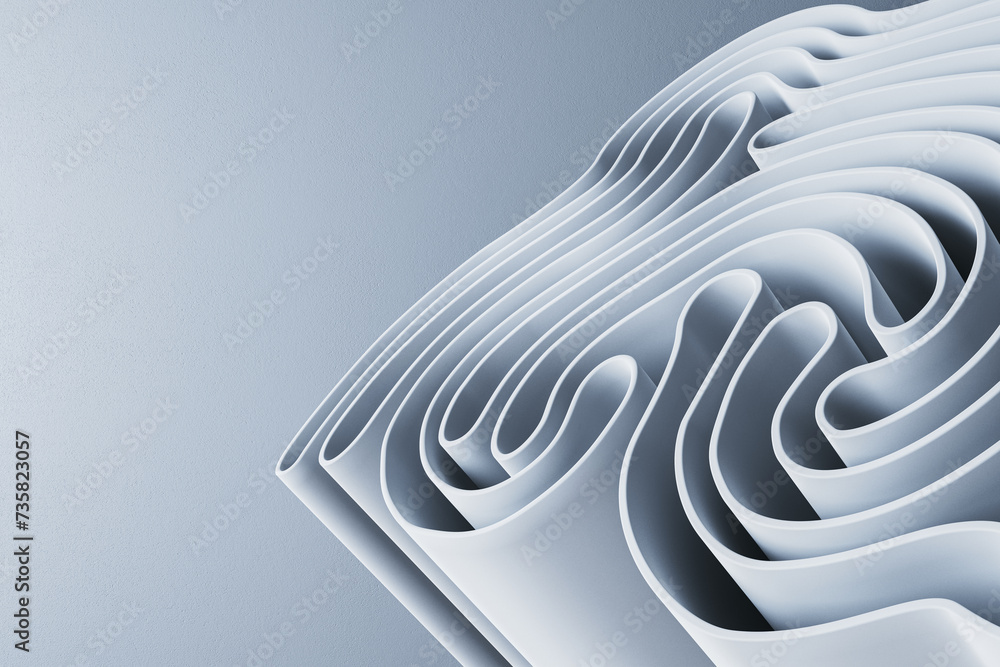 Aufkleber creative royal light gray folds texture. landing page and design concept. 3d rendering.