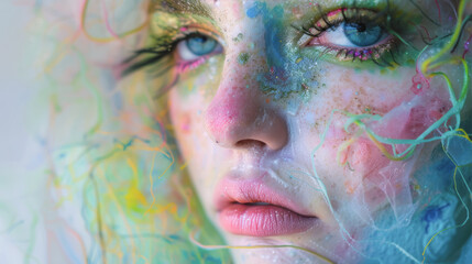 portrait of a person with painted face