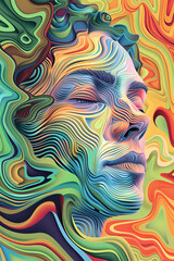 abstract colorful background face
