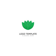vector logo template flower green gradient color