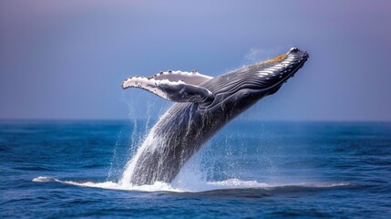 Fototapeta premium Humpback Whale Breach in Ocean