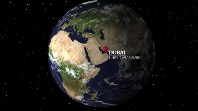 Zooming Into Dubai from Space. Map source from NASA Earth Observations (NEO)