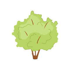green garden shrub cartoon vector illustration