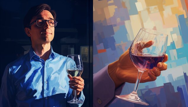 person with glass of wine