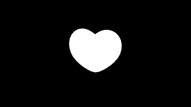 animation of 3d translucent glass heart icon. White background, minimalistic, isolated