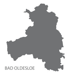 Bad Oldesloe German city map grey illustration silhouette shape