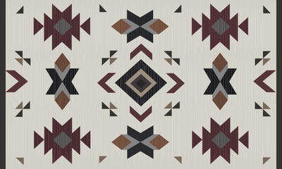 Ethic, tribal pattern. Southwestern rug design. Mexican blanket. Native Indian ornament.Navajo tribal pattern. Native American ornament. - obrazy, fototapety, plakaty