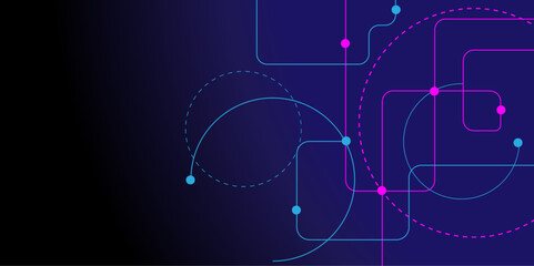 Obraz premium Vectors Abstract digital connection with connecting dots and lines. Communication technology concept background.