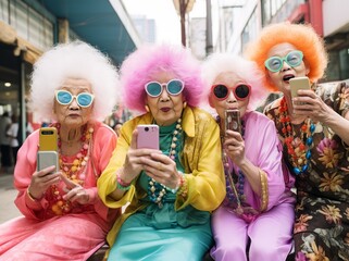 Vibrant Street Party: Flamboyant Characters Celebrating