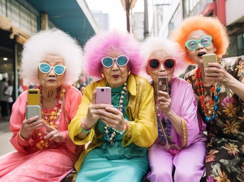 Vibrant Street Party: Flamboyant Characters Celebrating
