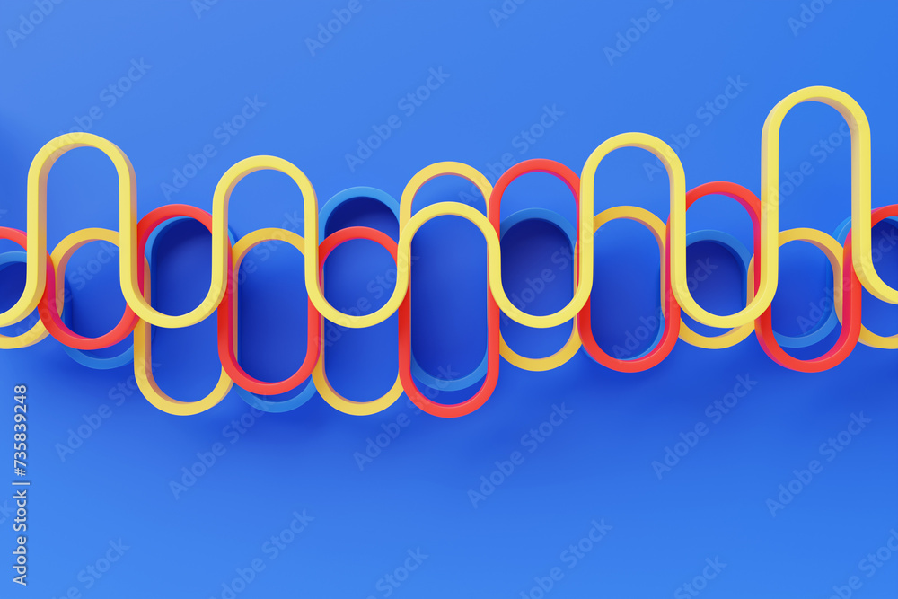 Poster 3d illustration of a blue abstract gradient background with lines. print from the waves. modern grap