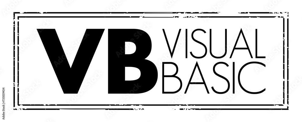 Poster vb - visual basic is a name for a family of programming languages, acronym text concept stamp