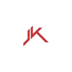 Letter JK Logo Design isolated on white background