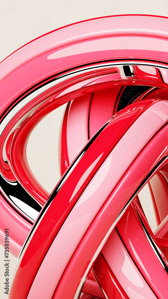 Poster abstract shape against white background, 3d illustration. smooth shape 3d rendering
