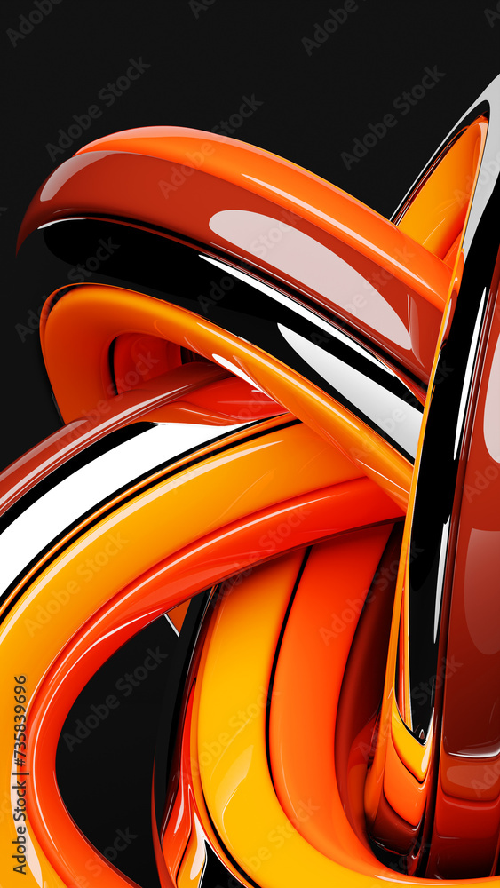 Poster 3d illustration of a colorful shapes . abstract lines pattern