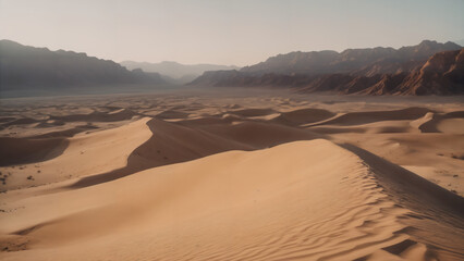 Fototapeta na wymiar desert with mountains in the background, 