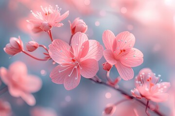 Beautiful cherry blossom sakura in spring season with soft focus background