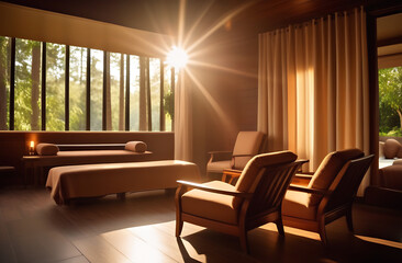 Fototapeta premium room for spa treatments, relaxation and pleasure