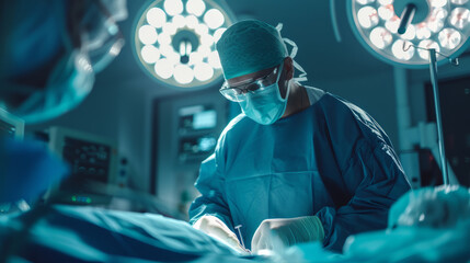 Portrait of a surgeon doing a operation at hospital