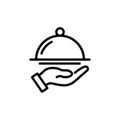 Main dish line icon. linear style sign for mobile concept and web design. Outline vector icon. Symbol, logo illustration. Vector graphics