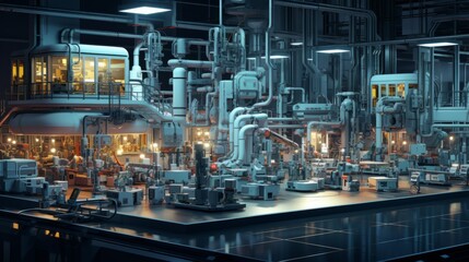 Fototapeta premium Efficiency in motion: factory automation with cutting-edge machine tools and innovative technology