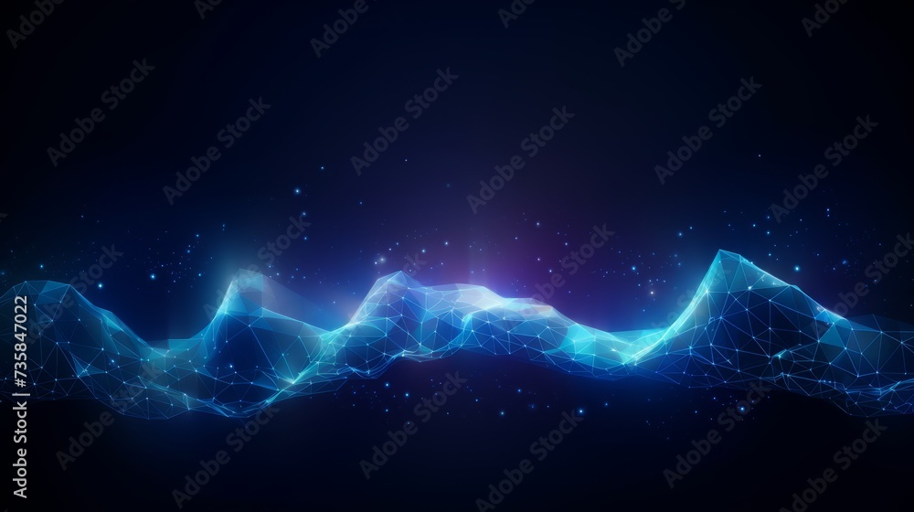 Poster futuristic abstract blockchain technology background: peer-to-peer network business concept with glo