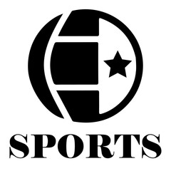 Sports Logo vector art illustration, clipart, black color silhouette, white background