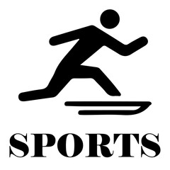 Sports Logo vector art illustration, clipart, black color silhouette, white background