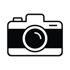 Camera icon vector stock illustration.
