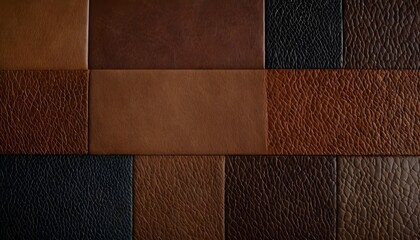 Fototapeta premium Assorted Leather Collage: Various Types in Composition