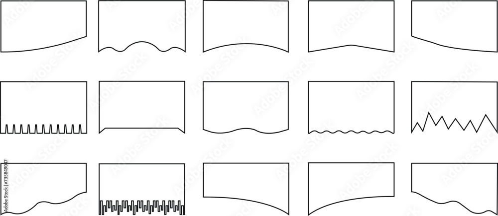 Poster set of borders shapes in outline styles editable stock for website designs. vectors banners headers 