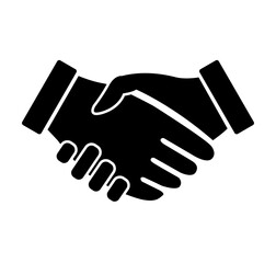 Business handshake, black icon handshake. background for business and finance, Friendship Partnership Minimalism Flat, contract agreement flat vector icon for apps and websites, Pictogram Symbol.