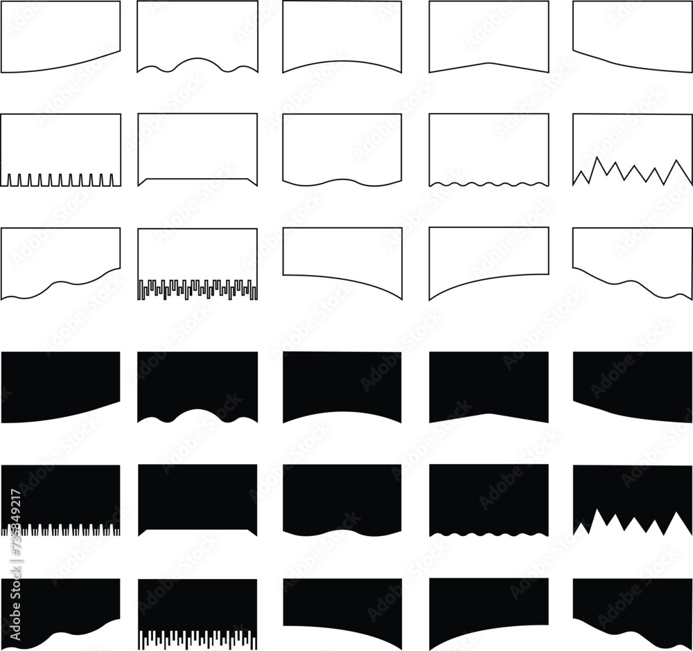 Poster set of borders shapes in flat styles editable stock for website designs. vectors banners headers and