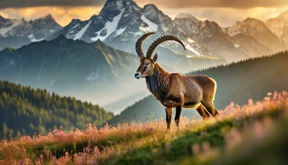 Foto auf Leinwand Beautiful roe deer (Capreolus capreolus) in the mountains © Semih Photo