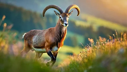 Zelfklevend Fotobehang Beautiful roe deer (Capreolus capreolus) in the mountains © Semih Photo