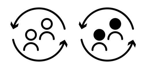 Turnover outline icon collection or set. Turnover Thin vector line art