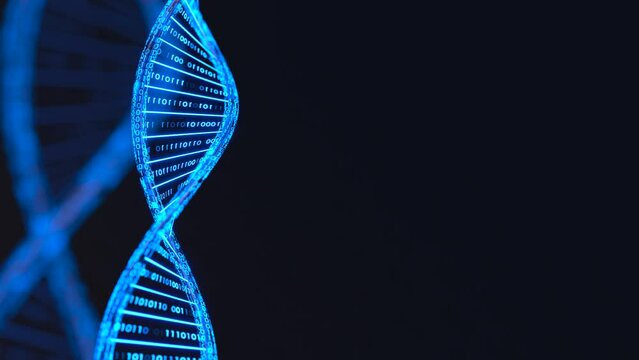 DNA 3D animation, Science and medicine concepts, Binary DNA molecule, Technology Background