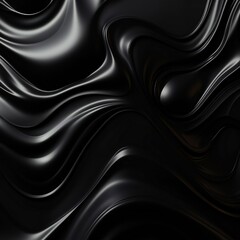 Obraz premium Smooth black liquid vector background Generative Ai