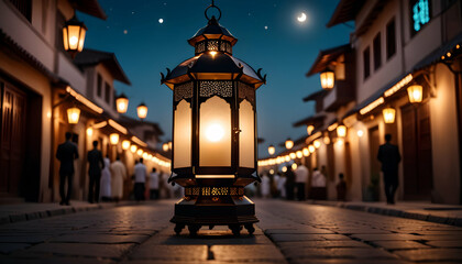 Lantern-lit streets in anticipation of the Eid moon sighting