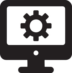 Gear and Monitor icon vector