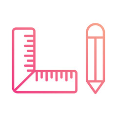 Ruler icon vector stock illustration.