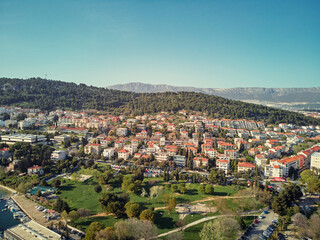 Fototapeta na wymiar Beautiful cityscape. View of Split Town, Croatia. A famous tourist destination on the Adriatic Sea.