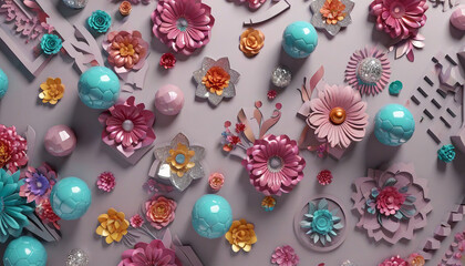 Fototapeta premium 3d decorative background texture pattern, interior mural wallpaper.