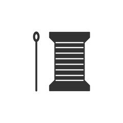 Thread bobbin and needle icon. Tailoring symbol modern, simple, vector, icon for website design, mobile app, ui. Vector Illustration